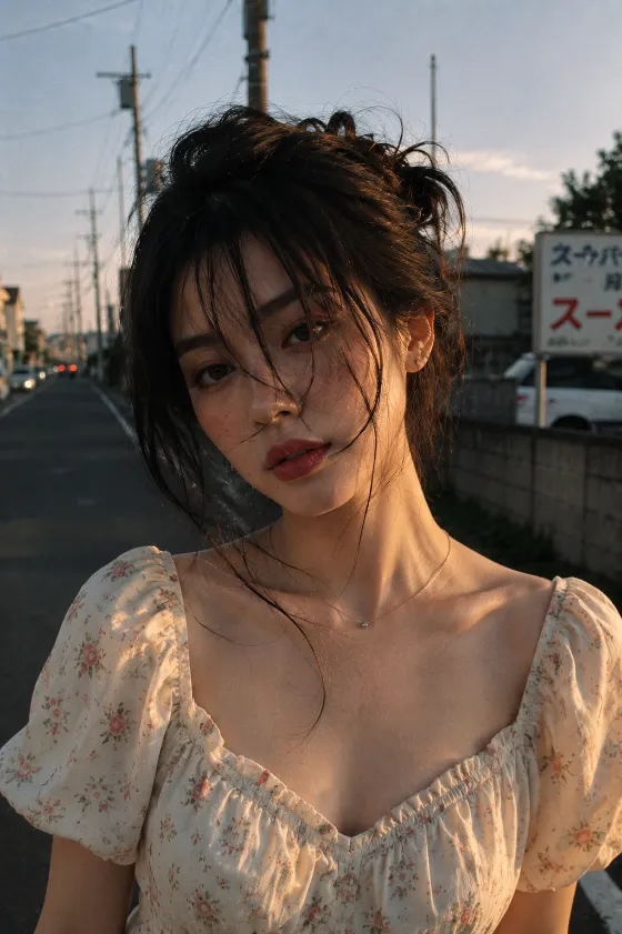 fashion portrait in street, shown with editorial photo styling