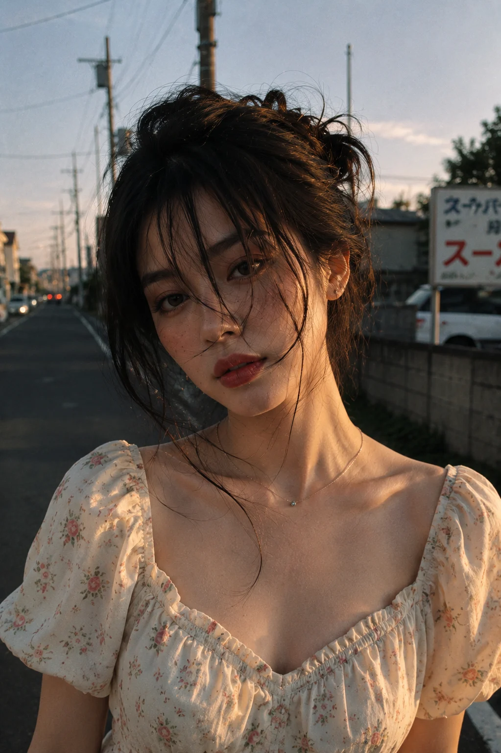 fashion portrait in street, shown with editorial photo styling
