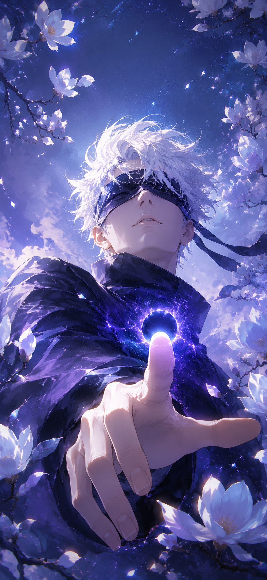 white-haired fantasy male portrait in painterly anime,ethereal fantasy,cinematic portrait,crystalline floral atmosphere.