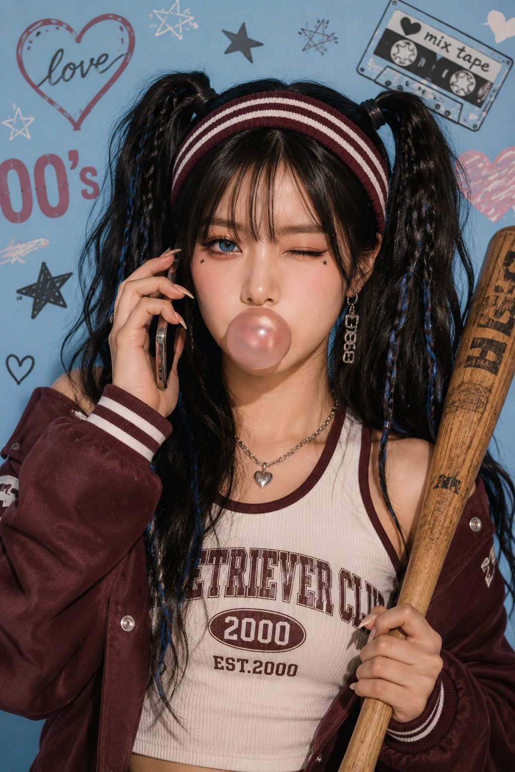 studio portrait in studio, shown with smartphone-style photo styling