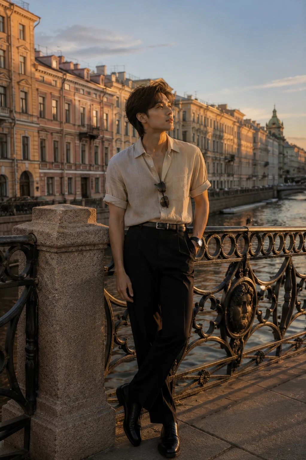 fashion portrait in street, shown with editorial photo styling
