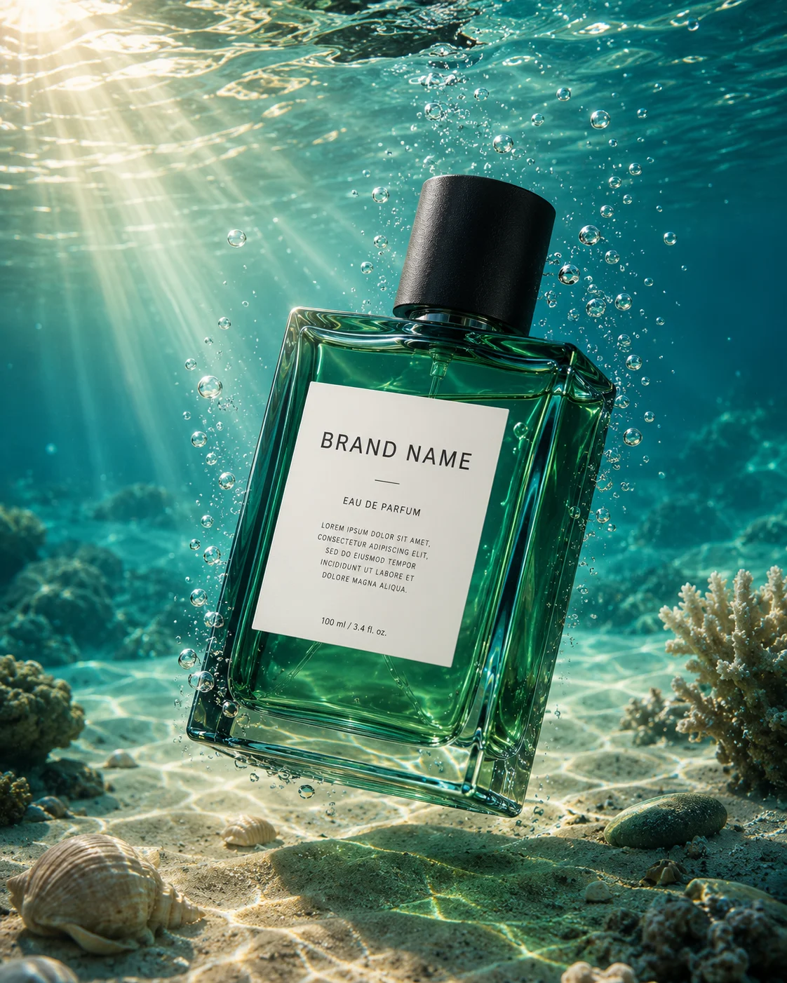 product design with beach ocean, shown in a poster-style visual layout