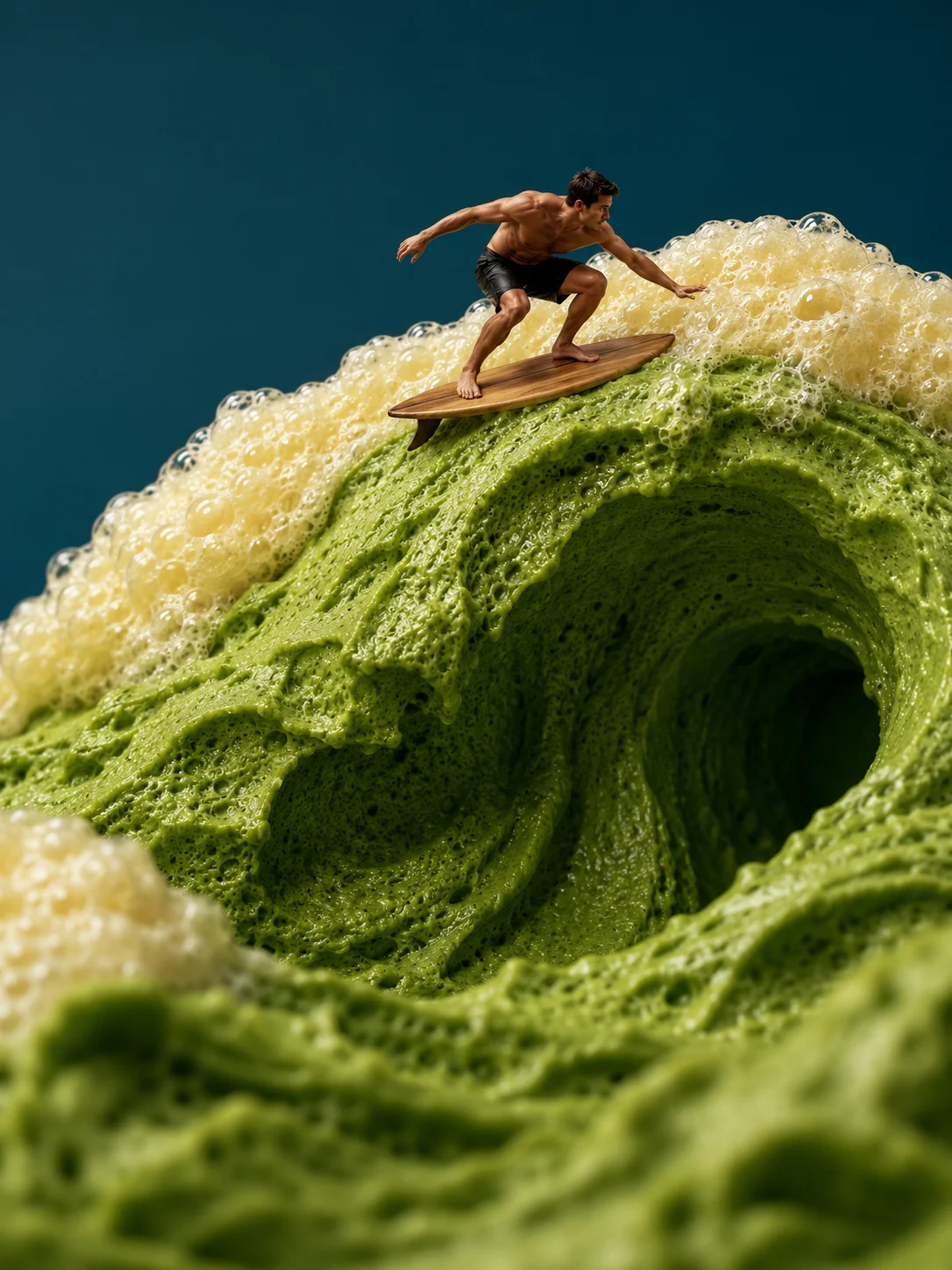 person art visual in beach ocean, shown with source-matched illustration or render detail