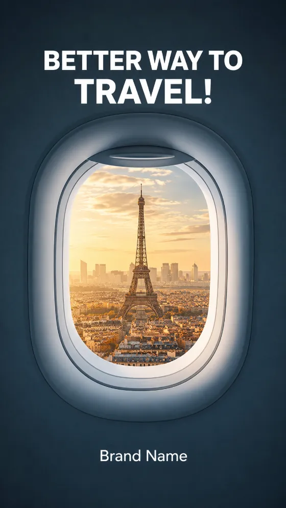 poster design with waterfront city skyline, shown in a poster-style visual layout