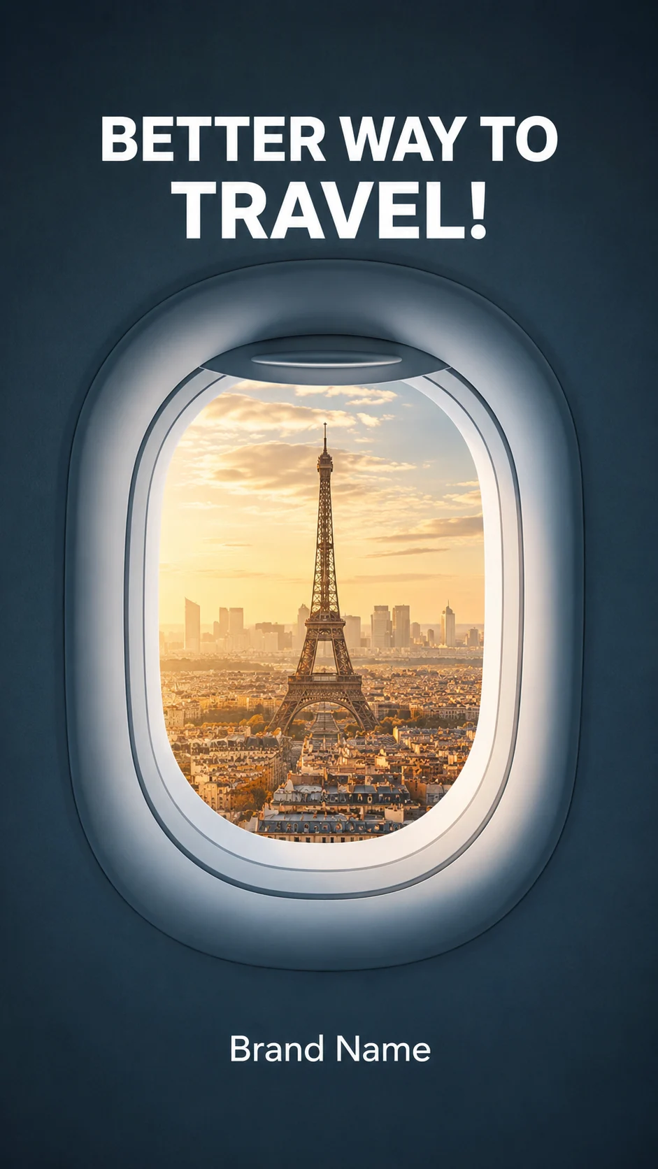poster design with waterfront city skyline, shown in a poster-style visual layout
