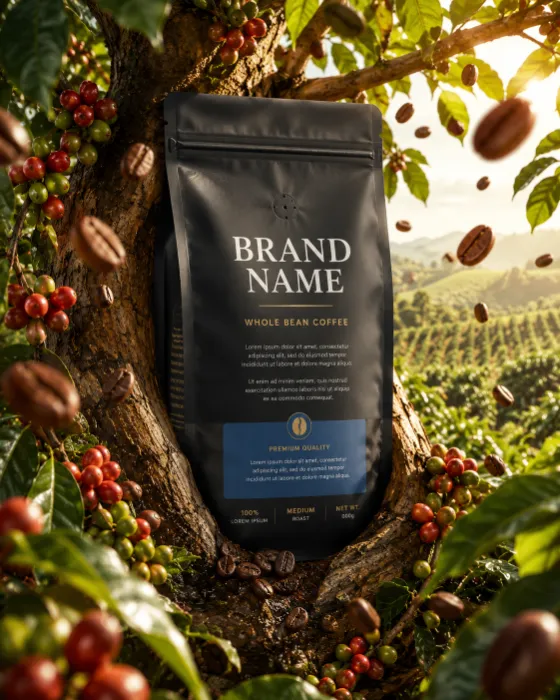 product product visual in branding poster, shown with clean commercial styling