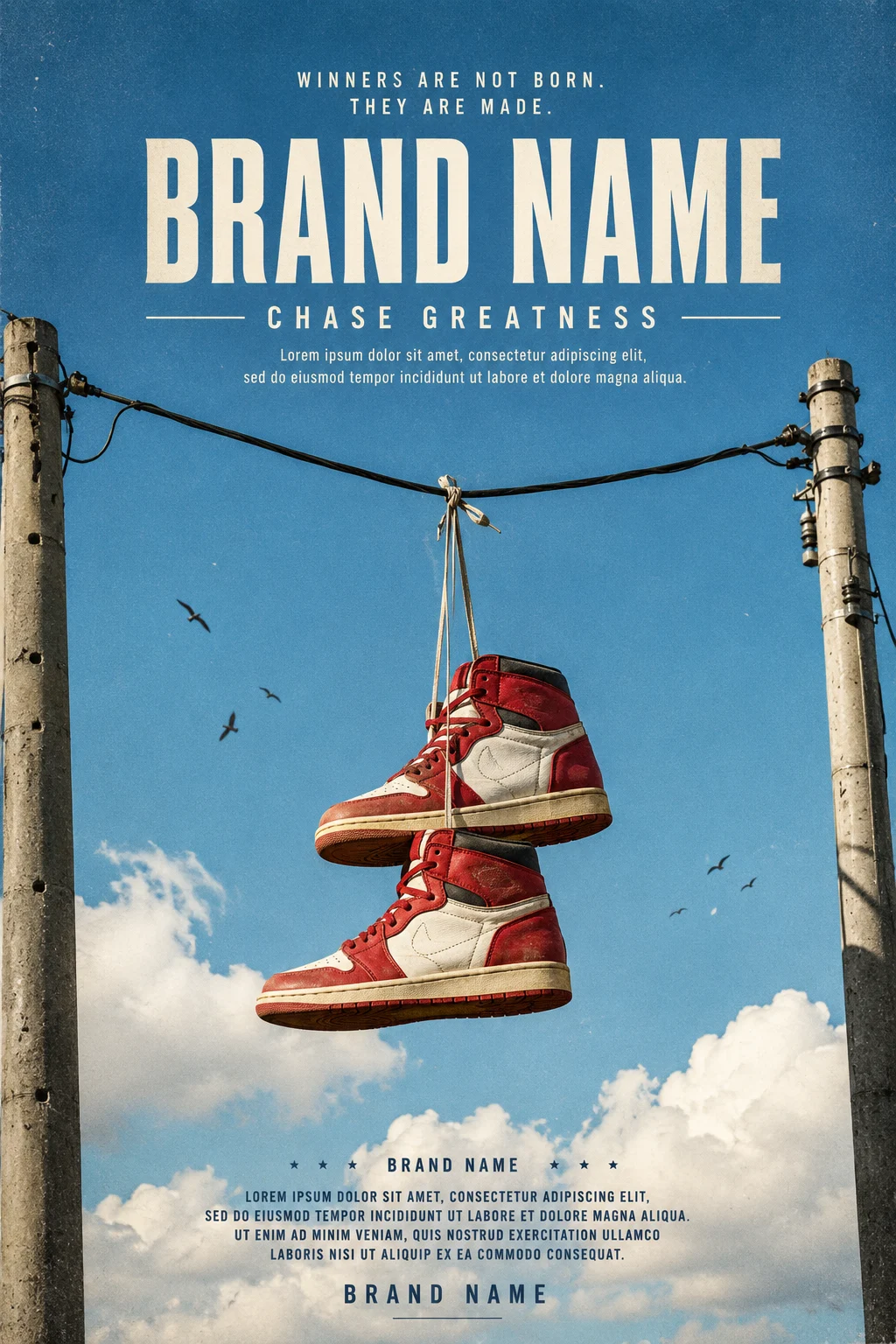 footwear design with street, shown in a poster-style visual layout