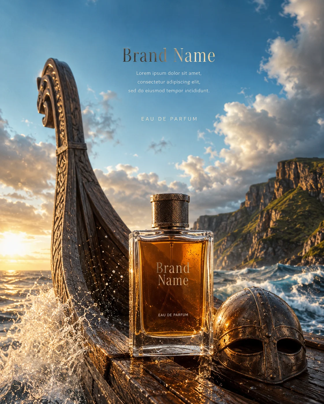 product design with beach ocean, shown in a poster-style visual layout