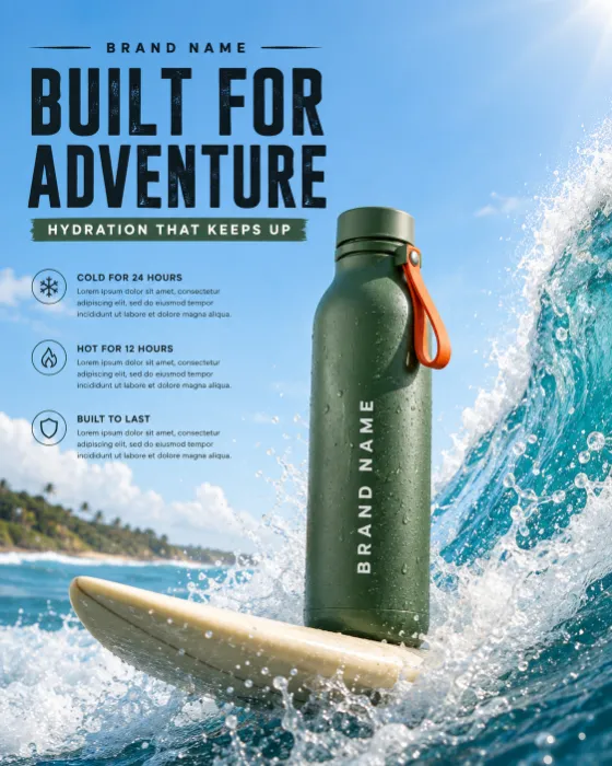 product product visual in beach ocean, shown with clean commercial styling