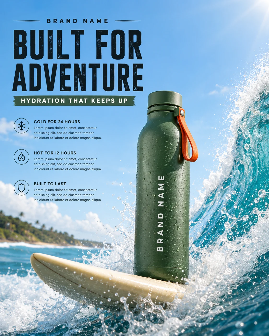 product product visual in beach ocean, shown with clean commercial styling