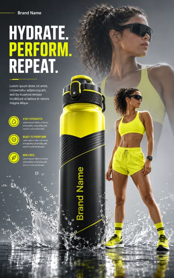 woman design with studio, shown in a poster-style visual layout