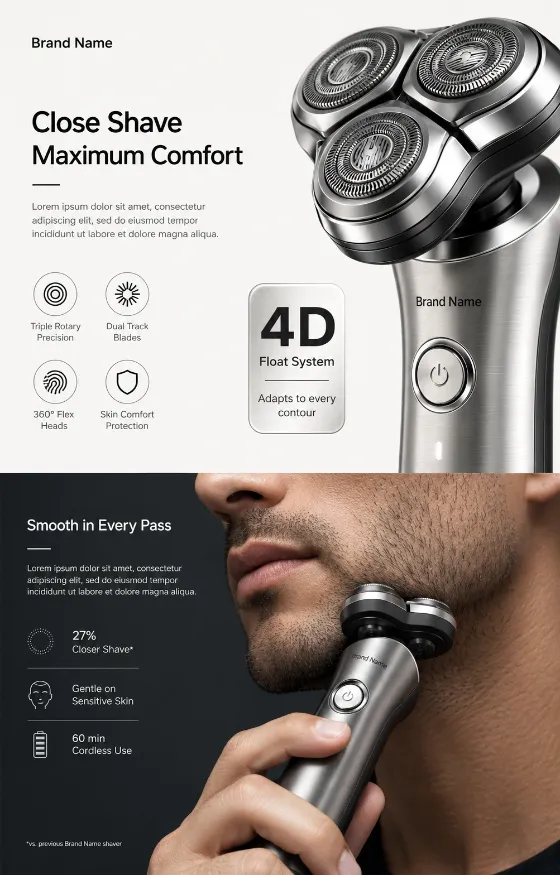 man product visual in studio, shown with clean commercial styling