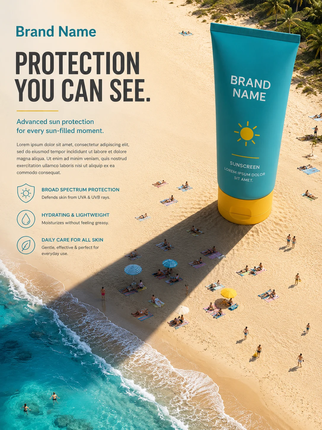 product product visual in beach ocean, shown with clean commercial styling