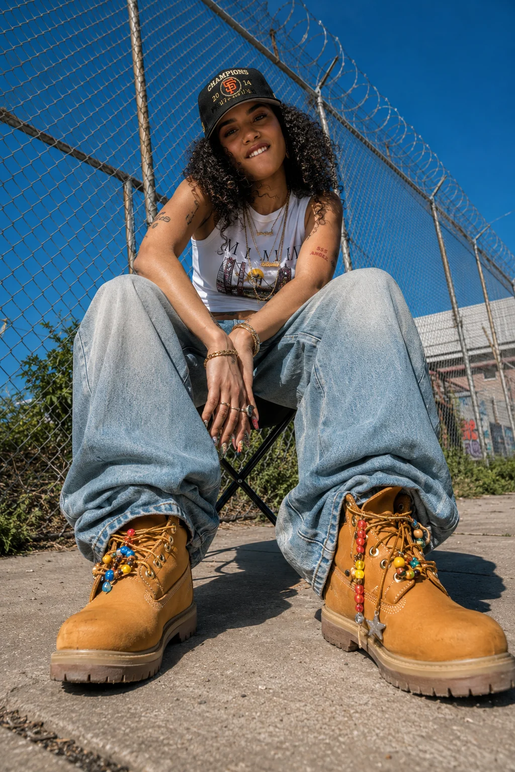 footwear in night street, shown with editorial photo styling