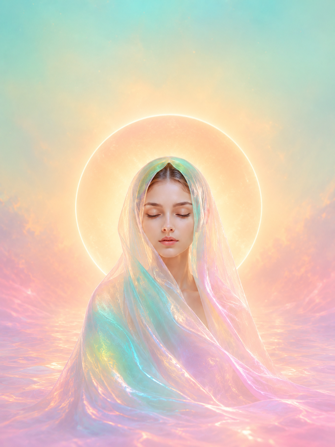 iPad tablet wallpaper wallpaper with large radiant halo ring behind the head.