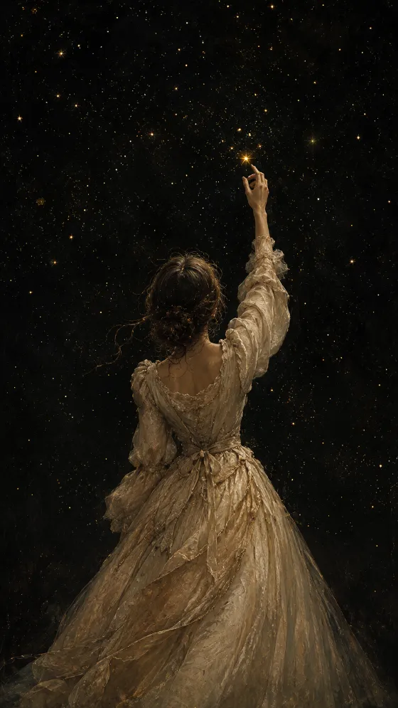 Woman Reaching For A Star Wallpaper for phone wallpaper