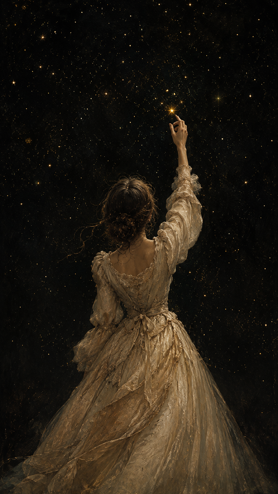 Woman Reaching For A Star Wallpaper for phone wallpaper
